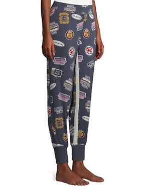 Friends Graphic Patch Print Jogger Pants - Navy